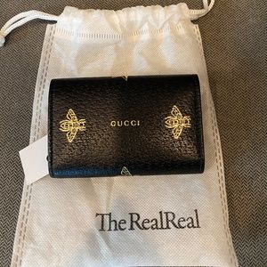 Gucci Bee Star Leather Key Case